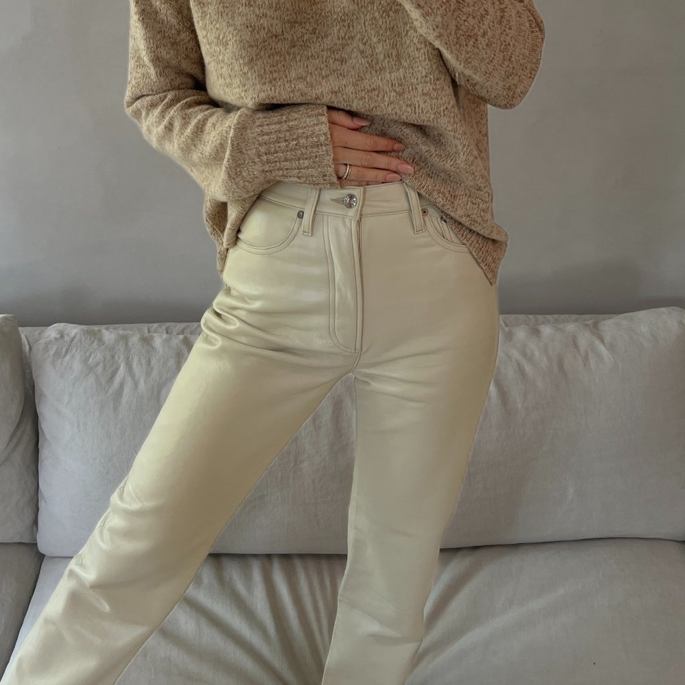 Recycled Leather 90'S Pinch Waist Pant